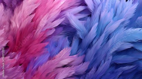 Digital red and purple gradient feather abstract graphic poster web page PPT background