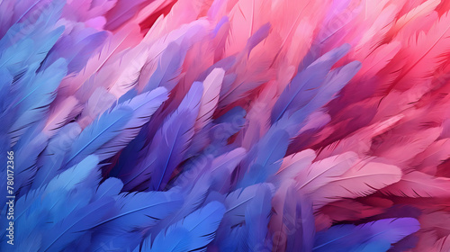 Digital red and purple gradient feather abstract graphic poster web page PPT background