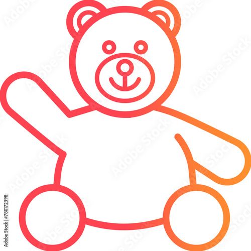 Teddy Bear Icon Gradient