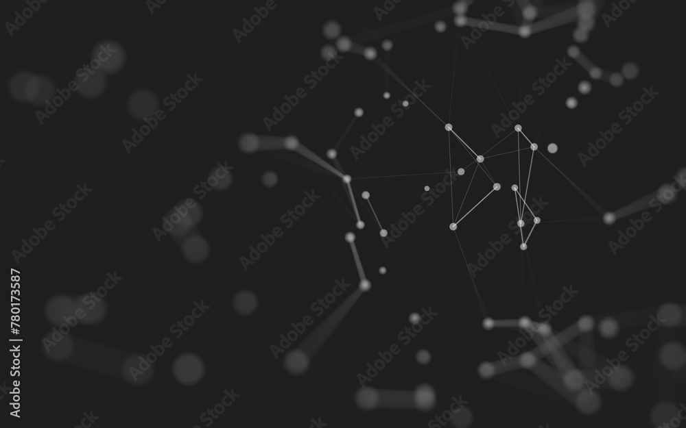 Abstract background. Molecules technology with polygonal shapes, connecting dots and lines. Connection structure. Big data visualization. Abstract background. Molecules technology with polygonal shapes, connecting dots and lines. Connection structure. Big data visualization.