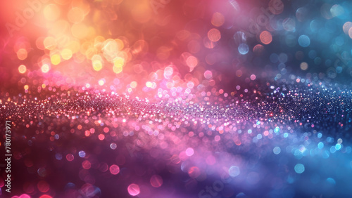 Sparkling Pink and Blue Bokeh Light Background