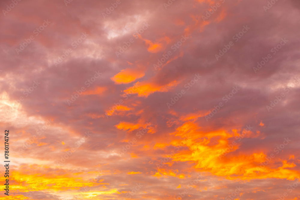 Multicolored sky at dawn in South America