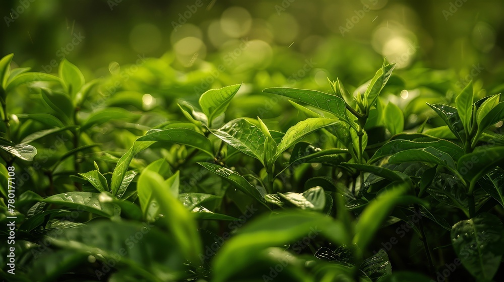 Artistic view of yerba mate, leaves rich and green, a symphony of nature's perfect imperfections Artistic view of yerba mate, leaves rich and green, a symphony of nature's perfect imperfections