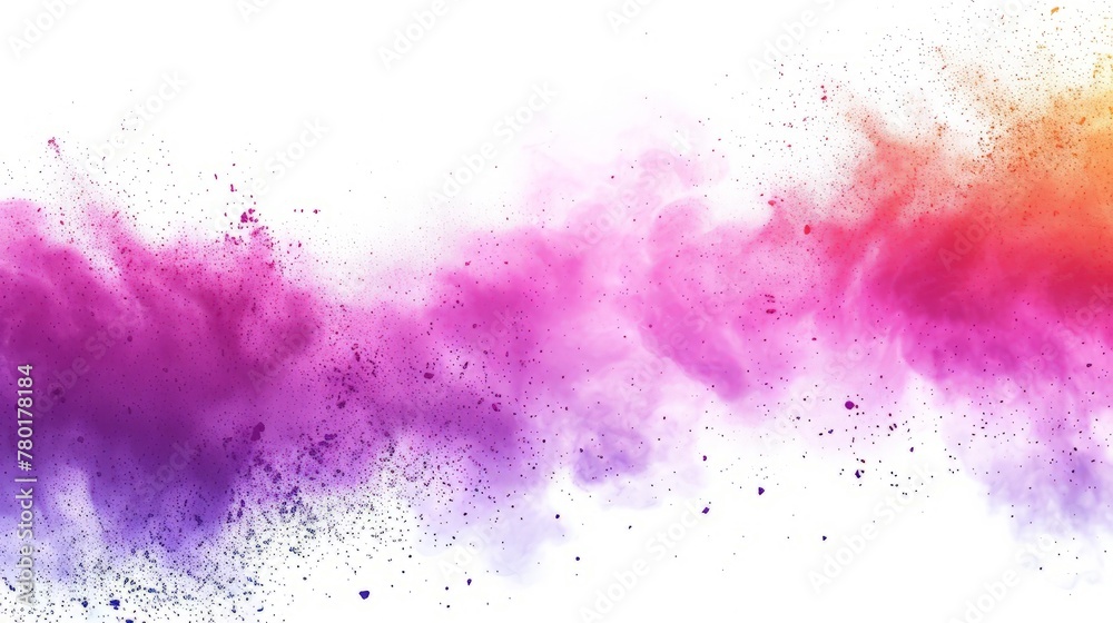 abstract powder splatted background. Colorful powder explosion on white background. Colored cloud.