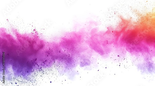 abstract powder splatted background. Colorful powder explosion on white background. Colored cloud. photo