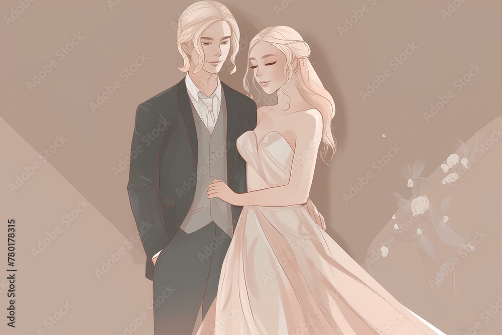 bride and groom made by midjourney