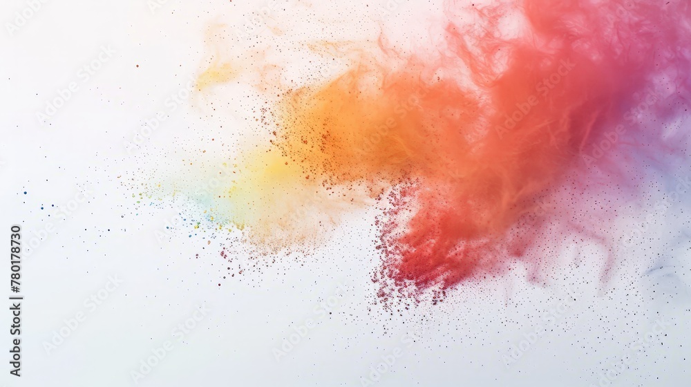 Colored powder explosion on a white background.