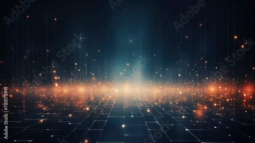  Abstract Particle in Digital IT Technology Background