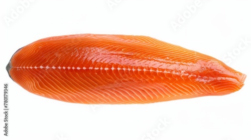Fresh raw salmon fillet isolated on white background.