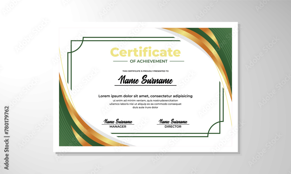 Obraz premium elegant gradient certificate design template
