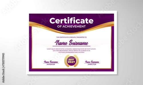 elegant gradient certificate design template