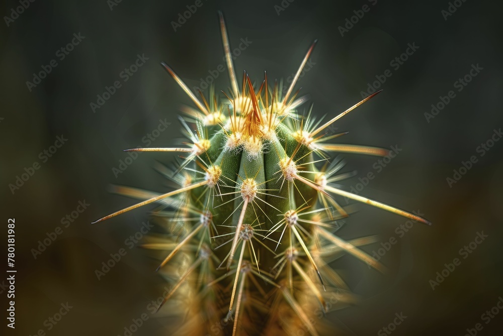 Explore the intricate cactus spine, showcasing the desert plant's sharpness and protective qualities with precision. Explore the intricate cactus spine, showcasing the desert plant's sharpness and protective qualities with precision.
