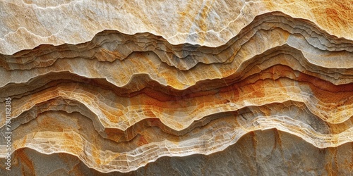 Extreme close up of sandstone texture, showcasing the natural layering and erosion patterns.