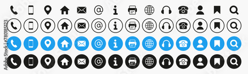 Contact us icon. Web icons set , home, location, call, at, email, address, globe, chat, message, mail, envelope, telephone, fax, information, support, search, website, icon. communication contact icon