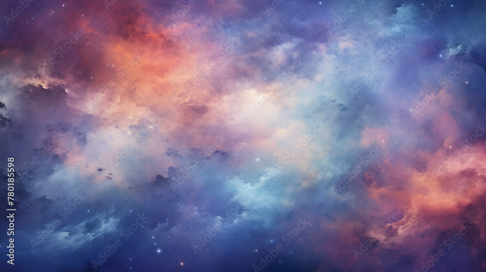 Obraz premium Digital color watercolor starry sky nebula abstract graphic poster web page PPT background