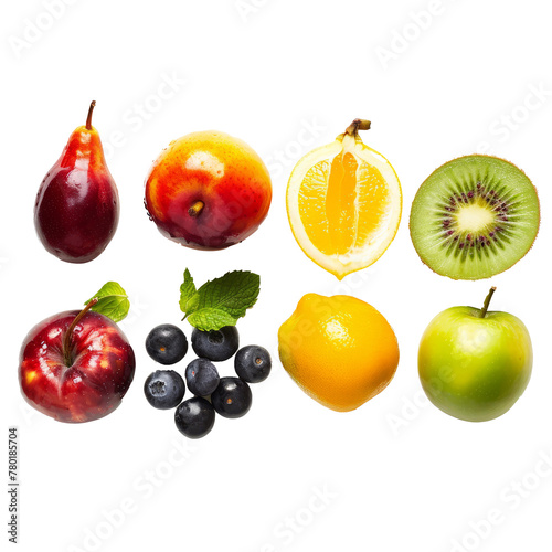 Mixed Fruit isolated on a white background. 