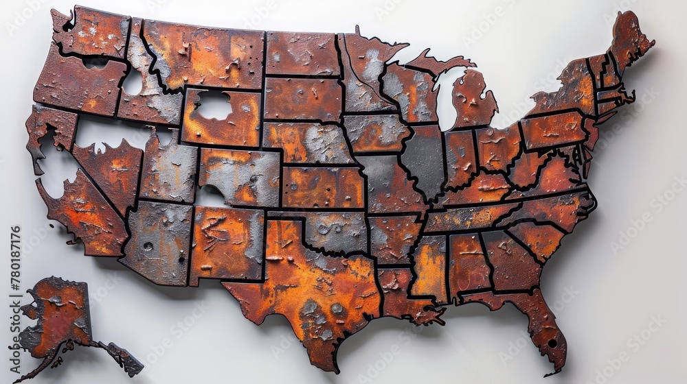 Rustic Metal USA Map with Oxidized - 1000 F 780187176 THD7Xv35ZN65oD6tTFLaHjebc5C2PdCp