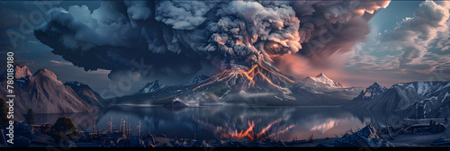Moonlit Resilience: The Destructive Spectacle and Lingering Calmness of the Mount Saint Helens Eruption photo