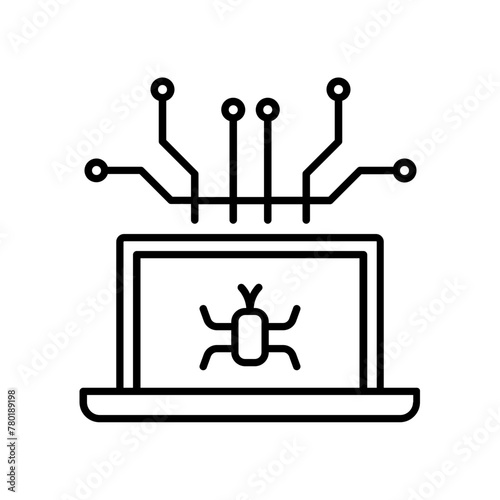 cyber intruder icon. outline icon