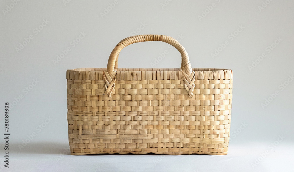 Wicker Basket Bag Handmade Cane Bamboo Container