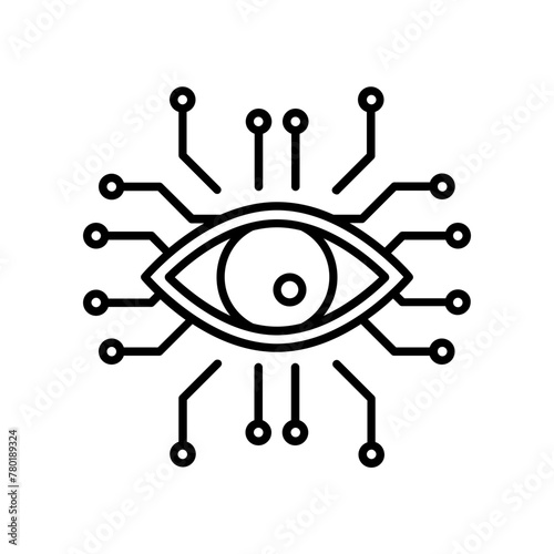 cyber eye icon. outline icon