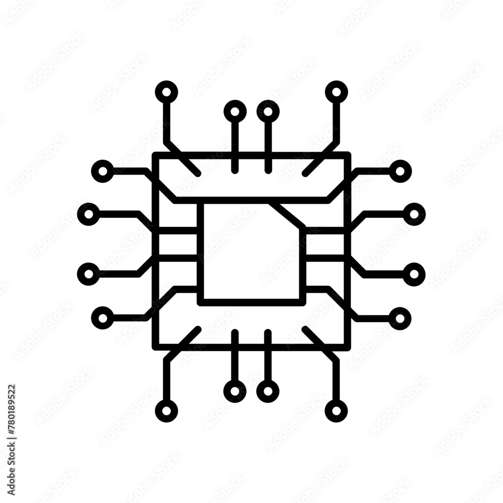 chip icon. outline icon chip icon. outline icon