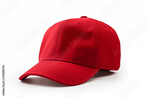 red baseball cap isolated on white