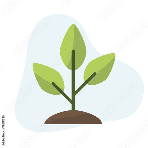 Sprout flat vector Illustration icon  for web use for agriculture, botany, ecological, nature, plant, seed.