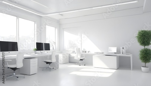 office with clean an pure air in white color