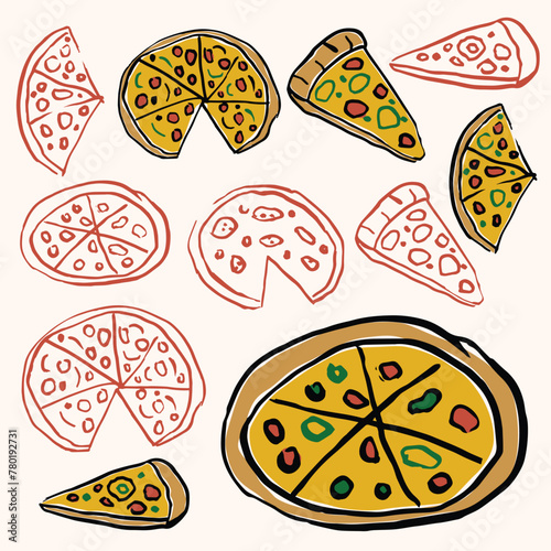 Set of  Pizza Elements Collection.eps