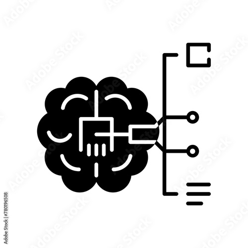  cyber implant icon. black fill icon