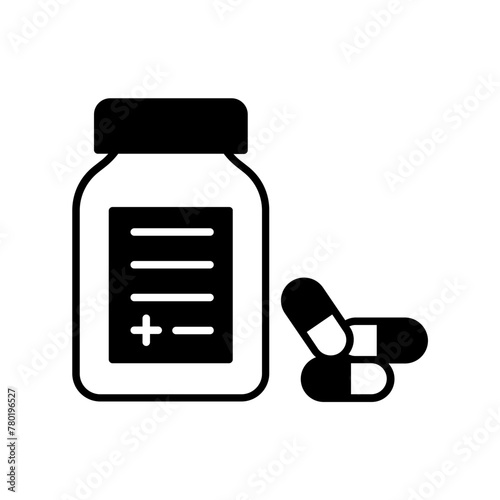 pharma icon. black fill icon