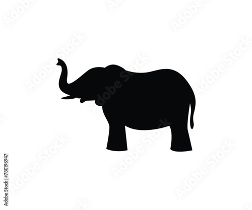 Elephant in silhouette side view vector illustration © agoosh