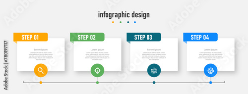 Infographic design for business concept. Can be used for info graphics, flow charts, presentations, web sites, banners, label template with icons. 4 options or steps. photo