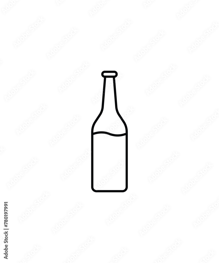 bottle of wine icon, vector best line icon. bottle of wine icon, vector best line icon.