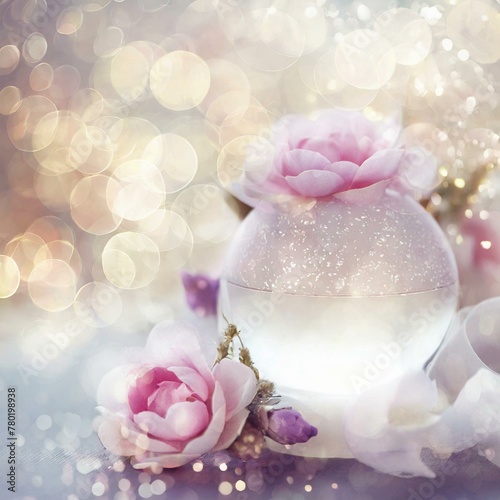 キラキラの水晶と美しいバラ © -arucoillustya-