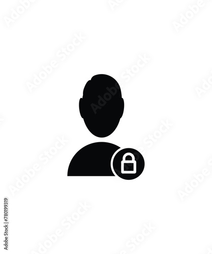 profile lock icon, vector best flat icon.
