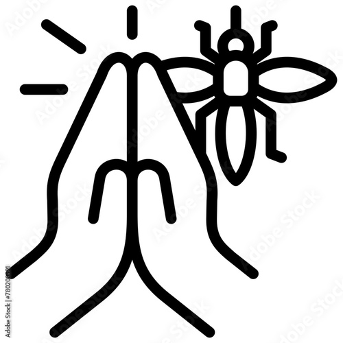 slap machine icon illustration design with outline