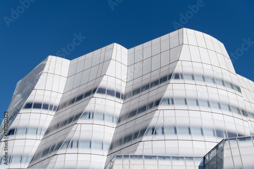 Architectural structure. Geometric shapes on modern building. Geometric structure architecture. Geometrical structural building. Geometric architecture in modern city. Architectural shapes