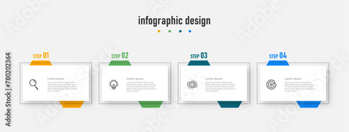 Creative template infographic design template. timeline with 4 steps, options. can be used for workflow diagram, info chart, web design. vector illustration.
