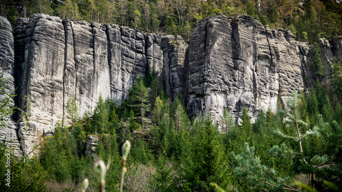 Massive Rock Formation in the Heart of a Czech Republic Forest photo