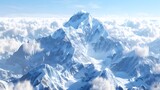 D Rendered Satellite View of Majestic Everest and Himalayas Range A Virtual Expedition Generative ai