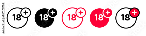 Adult-Only Content Viewing Icon for Legally Censored Cinema and Sexual Content