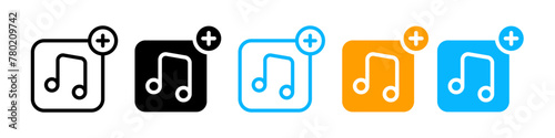 Music Addition Icon for Mobile Phones and Favorite Playlists