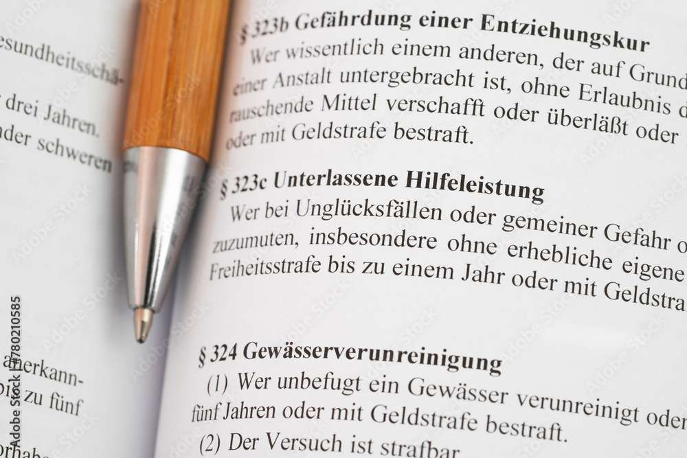 Obraz premium Unterlassene Hilfeleistung Paragraf