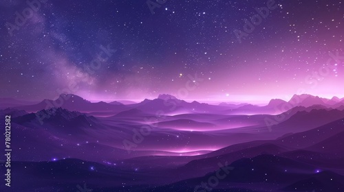 As if plucked from a fairytale a stunning starry night landscape emerges with a deep purple sky shining stars and a faint glow of . . © Justlight