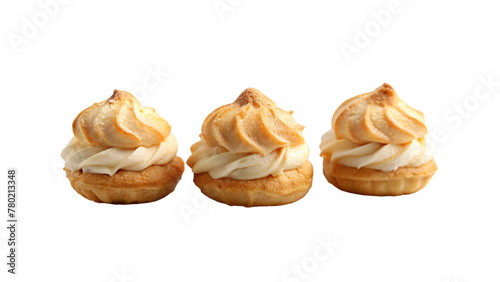 Isolated soft creams on White Background, Delicious Pastry Snack