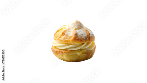 Isolated soft cream on White Background, Delicious Pastry Snack