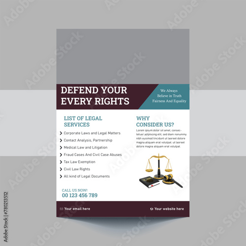 A4 Law Firm Flyer Template, Law Firm and Legal Services Flyer, Law Firm and Consultancy Flyer, Legal Corporate Law Firm Business Flyer poster or pamphlet leaflet Template design