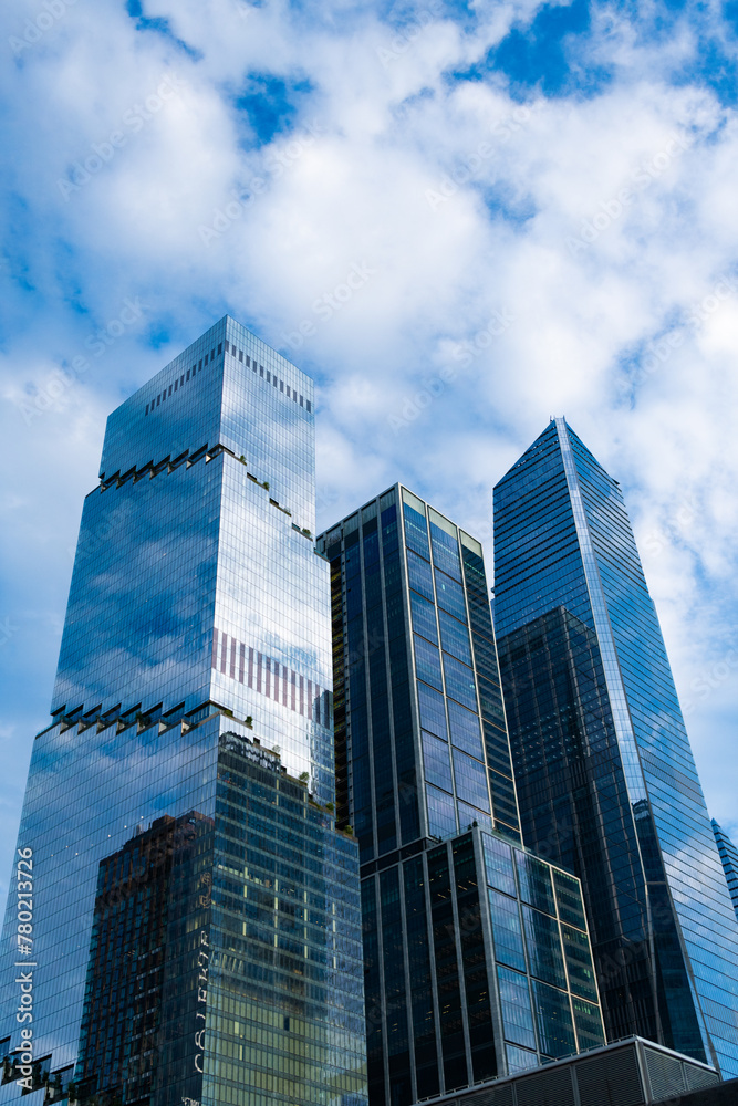 Fototapeta premium Skyscraper building architecture. Skyscraper commercial structure. Modern city perspective. Skyscraper in metropolis city. City downtown with skyscraper in perspective. Perspective view